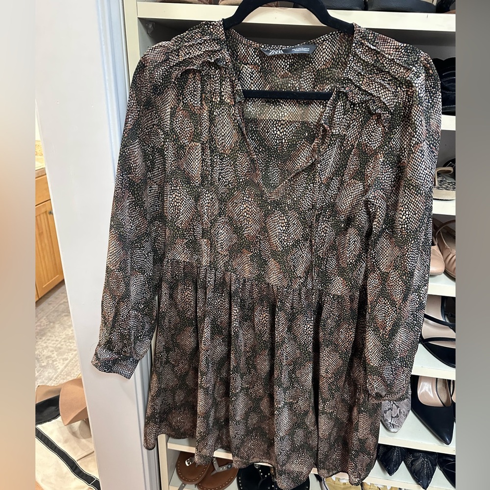 ZARA snake skin print mini dress